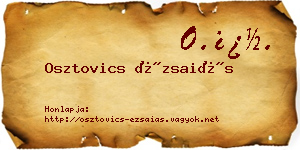 Osztovics Ézsaiás névjegykártya
